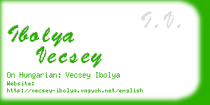 ibolya vecsey business card